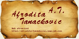 Afrodita Tanacković vizit kartica